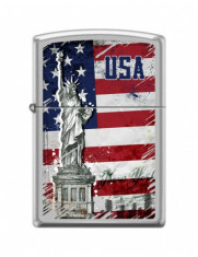 Bricheta Zippo 5025 Statue of Liberty &amp;amp; USA Flag foto