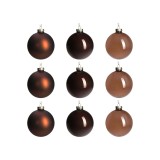 Bile de Crăciun din sticlă suspendabile, set de 9 bile decorative pentru pomul de Crăciun Decora