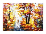 Cumpara ieftin Tablou cu indragostiti stilizat pictat manual, Impreuna pentru totdeauna, 70x50cm ulei pe panza