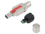 Mufă Mini I/O Type 2 4PIN Cat 5e Ecranat 8p4c