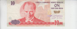 M1 - Bancnota foarte veche - Turcia - 10 lire - 2005