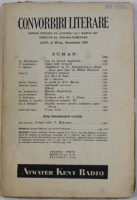 Convorbiri Literare - Anul al 63-lea Decembrie 1930 foto