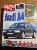 revista auto pro ianuarie 1995 - audi A4 , skoda felicia , fiat punto , renault laguna