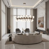 Lustra suspendata ELEKTRA Grande, 120 cm, 20xG9, aurie, metal si sticla