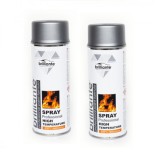 Pachet 2 x Vopsea Spray Brilliante Temperaturi Inalte Argintiu 400 ml