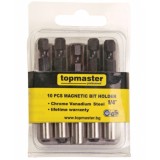 Set 10 bucati adaptor magnetic pentru biti CR-V, Topmaster, 330348