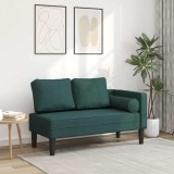 Cumpara ieftin Șezlong cu perne, verde &icirc;nchis, material textil
