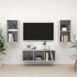 vidaXL Set de dulapuri TV, 3 piese, gri beton, PAL
