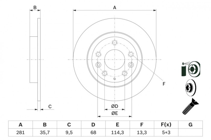 BOSCH 0 986 479 E55 Disc frana