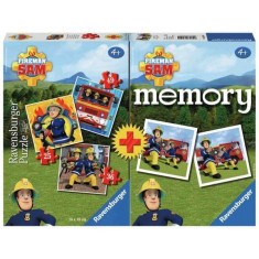 Puzzle + Joc Memory Pompierul Sam, 25 36 49 Piese