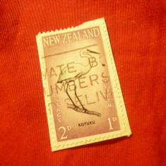 Timbru pe fragment Noua Zeelanda 1961 - Pasare kotuku , stampilat