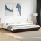 Gossi cadru de pat cu lumini led, negru, 180x200 cm, lemn prelucrat