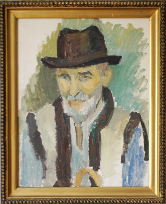 VICTOR MIHAILESCU CRAIU ( ATELIER ) - PORTRET DE TARAN BATRAN ULEI PE CARTON foto
