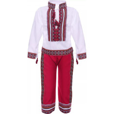 Costum Popular pentru baieti, rosu 10 ani 140
