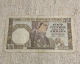 Bancnota 500 dinari 1 noiembrie 1941 Serbia
