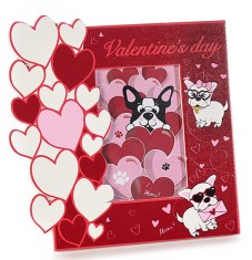 Rama foto din lemn Valentine s Day, rosie, cu catel foto