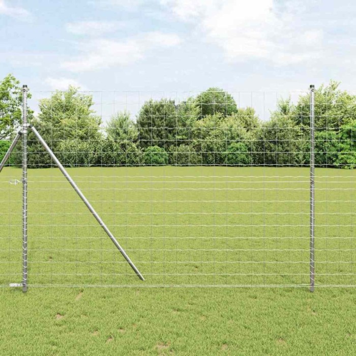 vidaXL &Icirc;ngrădire cu st&acirc;lpi Argintiu 1.6 x 10 m Oțel
