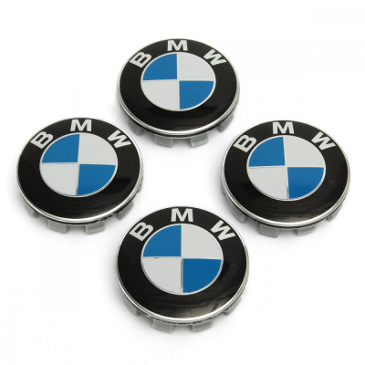 SET 4 Capace centrale pentru jante de aliaj cu logo BMW 68mm foto