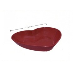 Farfurie mica 15 cm, culoare rosie, forma inima
