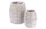 Cumpara ieftin Set 2 ghivece flori lemn alb 22 x 32,5, 35 x 44 cm