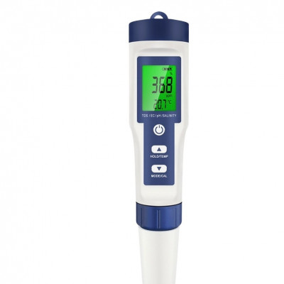 Tester Profesional Calitate Apa 5in1, salinitate,PH,TDS,EC si temperatura foto