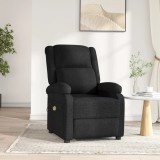 VidaXL Fotoliu de masaj electric rabatabil, negru, textil