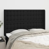 Gossi tablie de pat cu aripioare, negru, 147x16x118/128 cm, textil