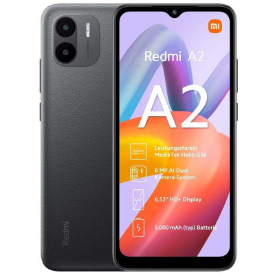 Telefon Xiaomi Redmi A2 Dual SIM 6.52 inch, 32GB 2GB RAM 4G, Black foto