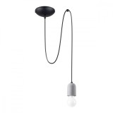 Lampă Suspendată Neso Gri/Negru Pvc/Beton 1 Bec Neregulat Minimalist De Interior