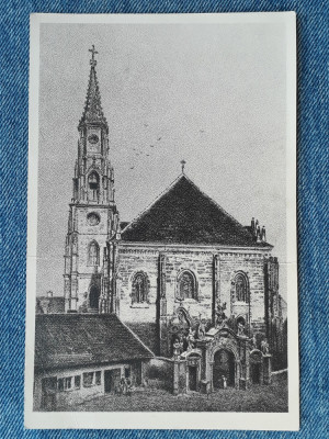 198 - Cluj-Napoca -Biserica Sf. Mihail cu poarta veche /Kolozsvar/carte postala foto