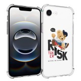 Husa antisoc pentru iphone 16e, airbag pro, transparent, risk taker