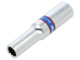 Cap tubular 1/4&quot; cu 12 puncte, lungime manșon 50mm