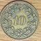 Elvetia - moneda de colectie rara - 10 rappen 1918 varianta alama - Libertas - impecabila ! - pentru cunoscatori