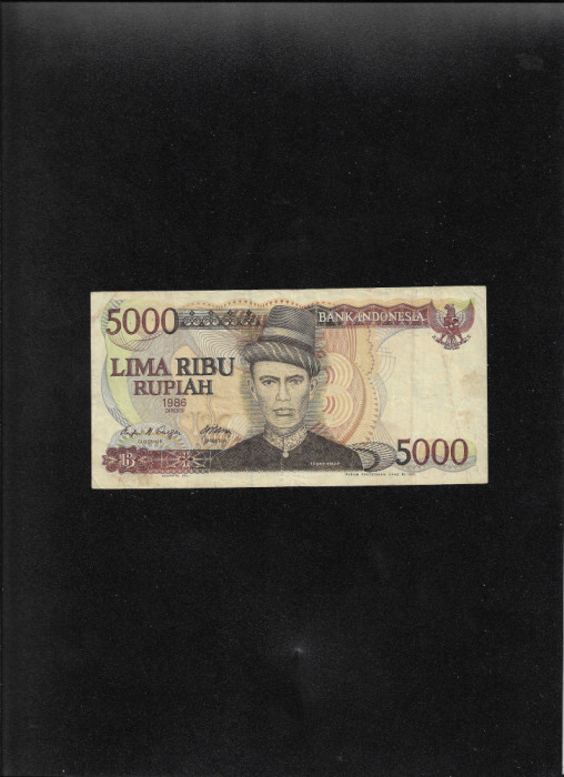 Rar! Indonezia 5000 5.000 rupiah rupii 1986 seria001050