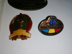 LOT EMBLEMA VECHE ATELIER CARUCIOARE COPII + 2 INSIGNE MERITE IN MUNCA SANITARA