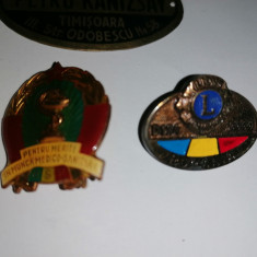 LOT EMBLEMA VECHE ATELIER CARUCIOARE COPII + 2 INSIGNE MERITE IN MUNCA SANITARA