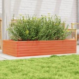 vidaXL Jardinieră de grădină, maro ceruit, 110x60x23cm, lemn masiv pin