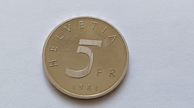 Elvetia-5 Franci 1981-500 de ani - Convenția Stans din 1481 foto