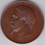 Medalie Franta Napoleon III: Constructie Pont Compolibat 1862 - Numismatica