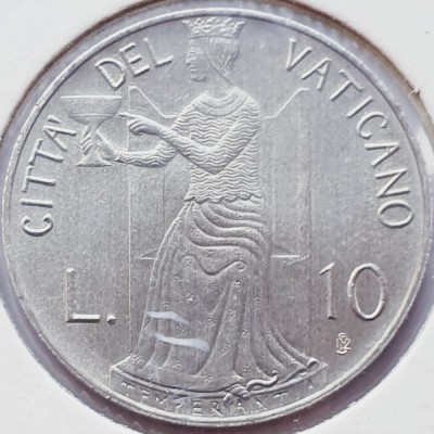 3144 Vatican 10 Lire 1980 Ioannes Paulus II (Temperance) km 143 foto