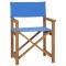 Scaun de regizor, albastru, lemn masiv de tec