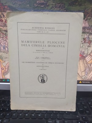 I. Simionescu, Mamiferele pliocene dela Cimșlia, Rom&amp;acirc;nia, IV, Rhinocerotidae, cu 49 figuri și 4 tabele, București 1940, 200 foto