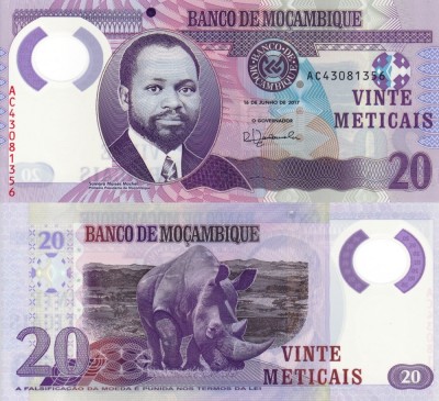 MOZAMBIC 20 meticais 2017 polymer UNC!!! foto