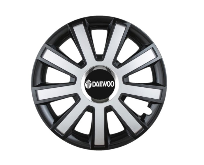 Set 4 capace roti Flash Gri-Negru R14 pentru gama auto Daewoo