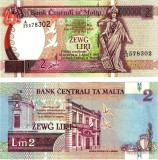 !!! RARR : MALTA - 2 LIRE L.1967 (1994) - P 45 d - UNC