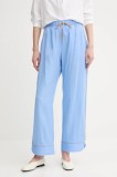 MUNTHE pantaloni din amestec de in UKAVA drept, high waist, 255140525523