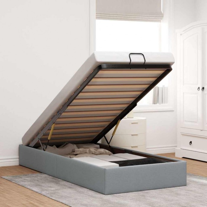 vidaXL Cadru de pat otoman fără saltea țesătură gri deschis 80x200 cm 3310833