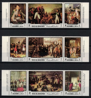 RAS AL KHAIMA 1970 - Picturi, istorie franceza /serie completa MNH (2 imagini) foto