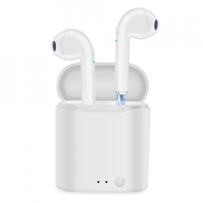 Casti audio wireless cu bluetooth i7S tip in-ear pentru IOS, Windows si Android foto