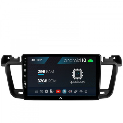 Navigatie Peugeot 508 (2010-2018), Android 10, P-Quadcore 2GB RAM + 32GB ROM, 9 Inch - AD-BGP9002+AD-BGRKIT264 foto